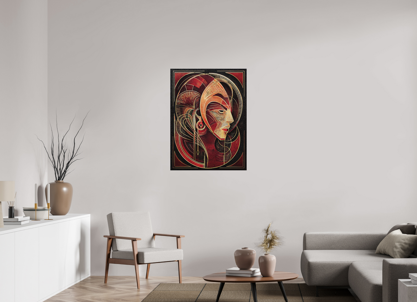 30 x 40″, Photo Print on Aluminum Backing Art Deco Face