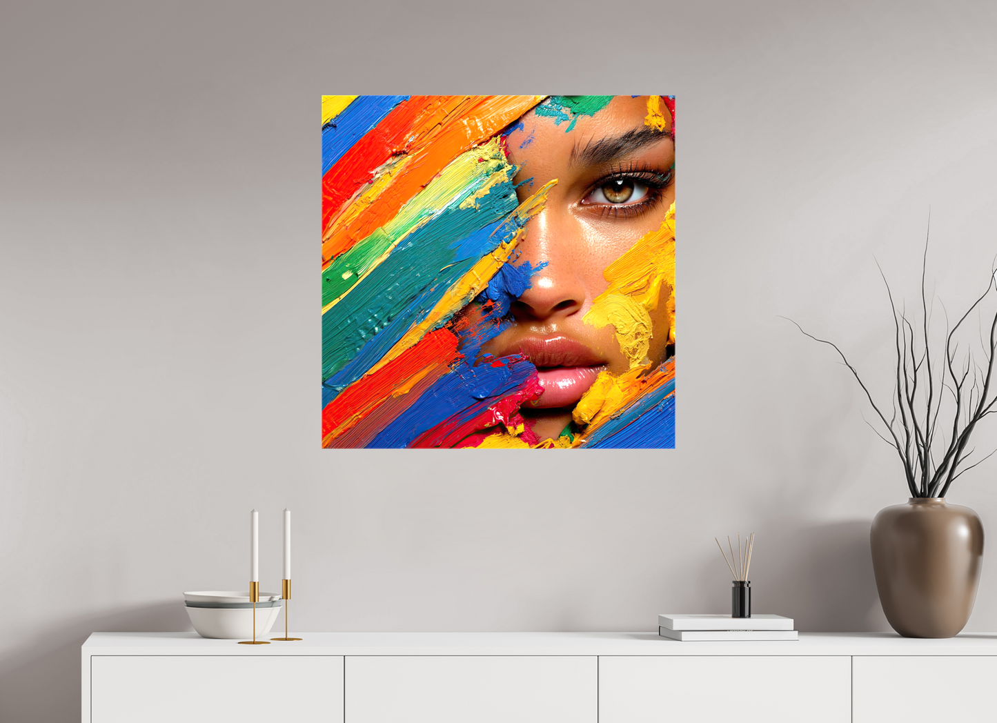 30 x 30″, Glossy Canvas Paintress