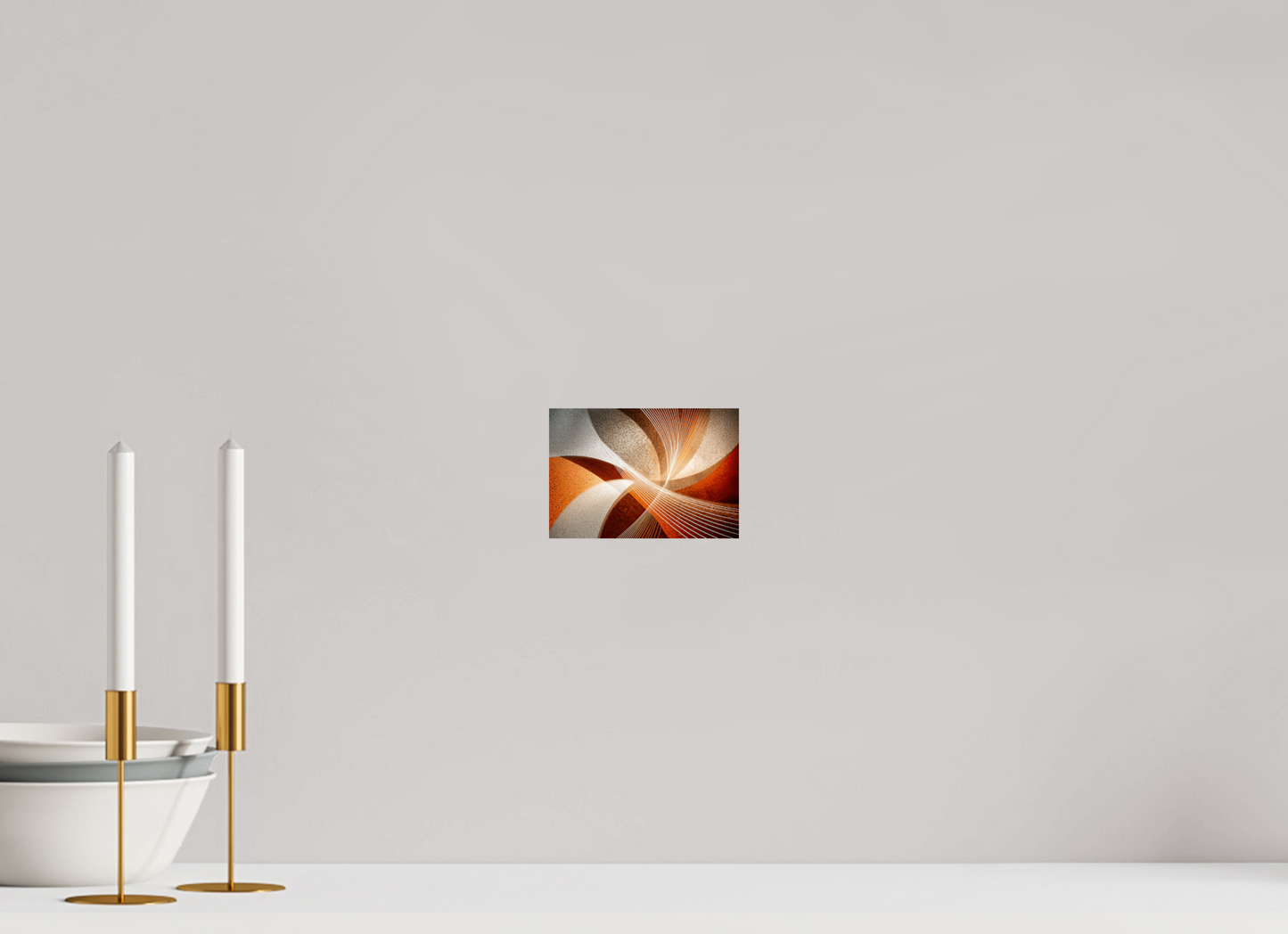5.9 x 4″, Fine Art Print On Aluminum Dibond Orange & White Swirl