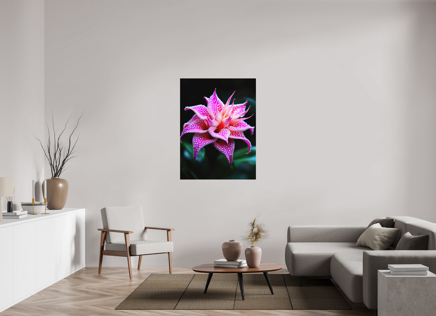 36 x 48″, Photo Print on Aluminum Backing Pink Mushroom Flower