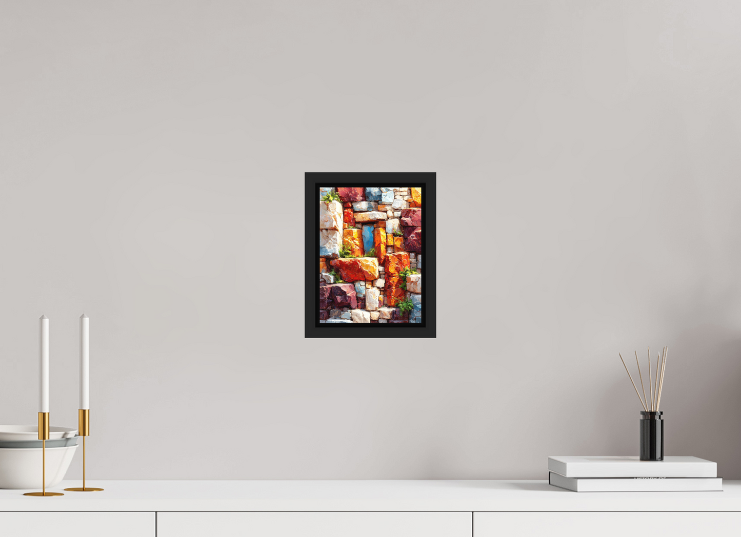 6 x 8″, Photo Print on Aluminum Backing with boarder Desert Rocks