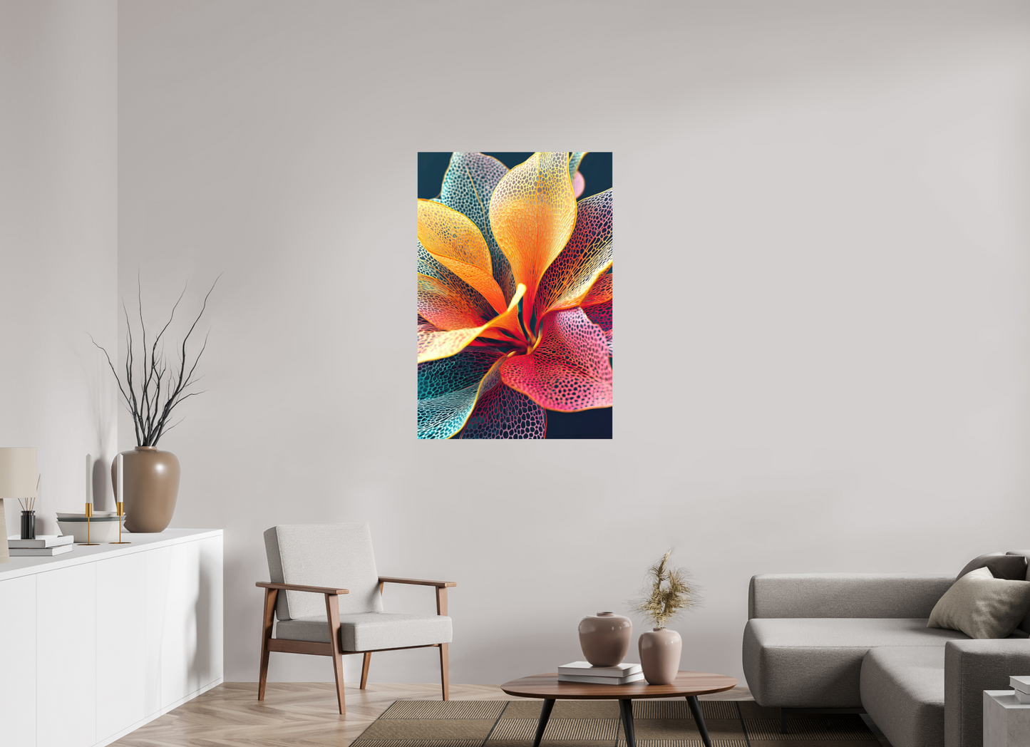 31 x 45.7″, Photo Print on Aluminum Backing Colorful Flower