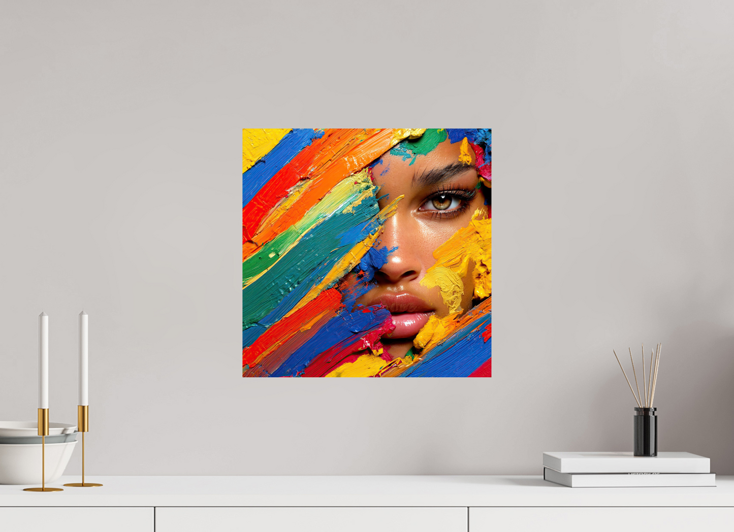 15 x 15″, Fine Art Print On Aluminum Dibond Paintress