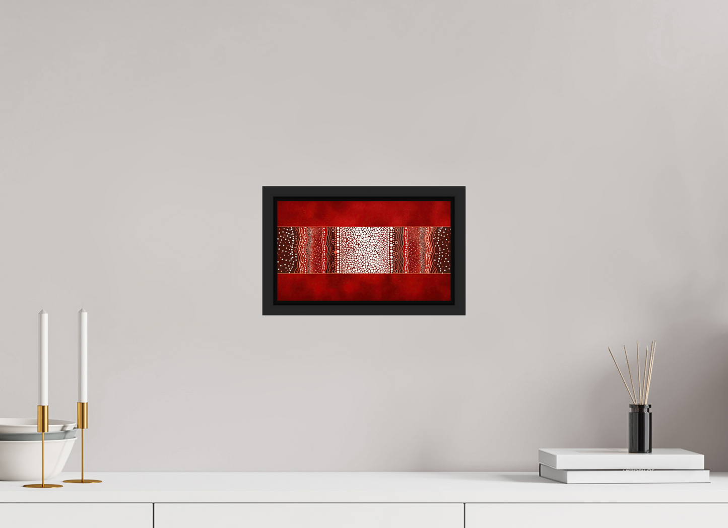 10.4 x 6″, Fine Art Print on Aluminum Dibond with Boarder Red Layers 1