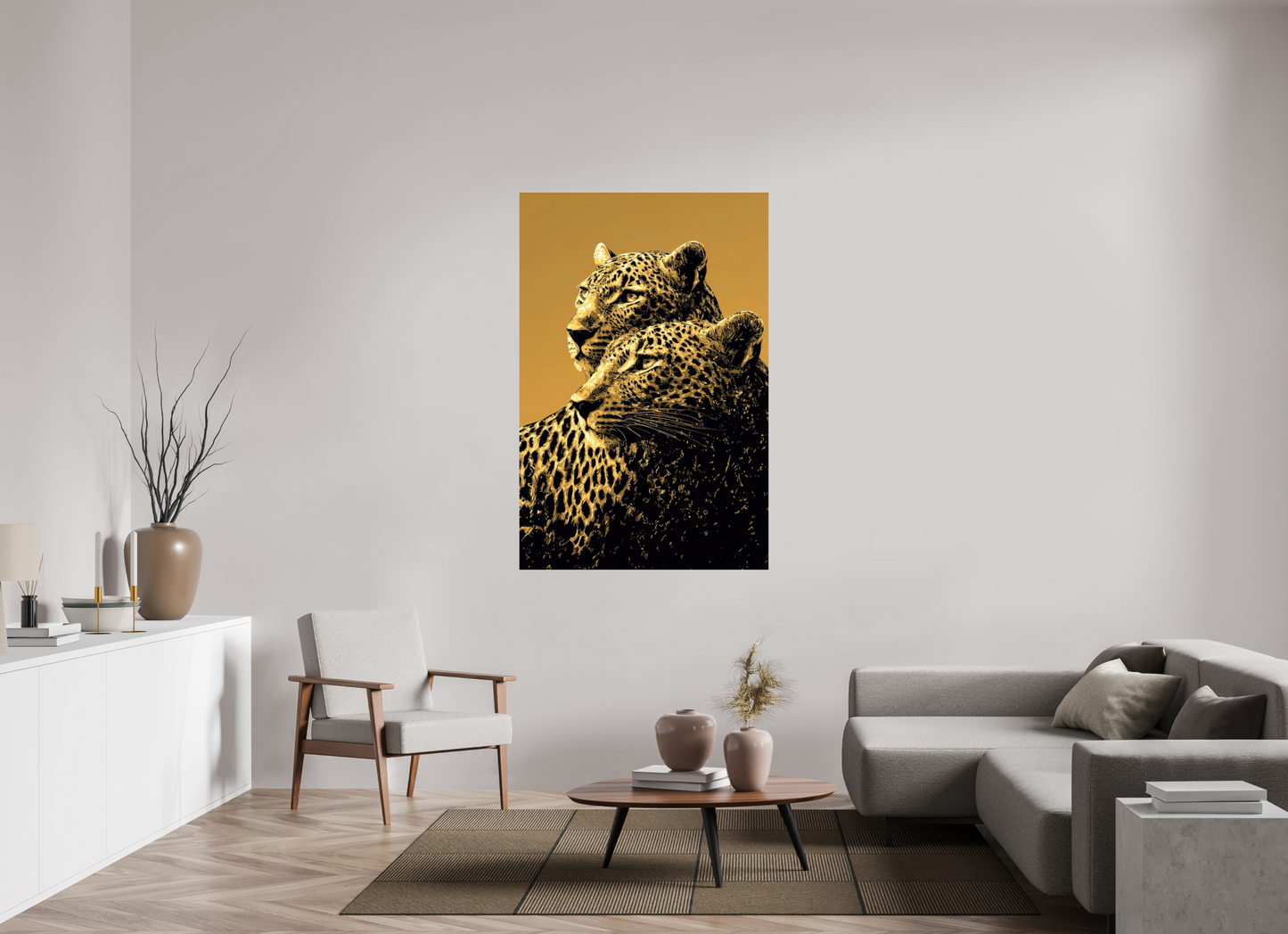 40 x 60.6″, Fine Art Print On Aluminum Dibond Desert Cheetahs