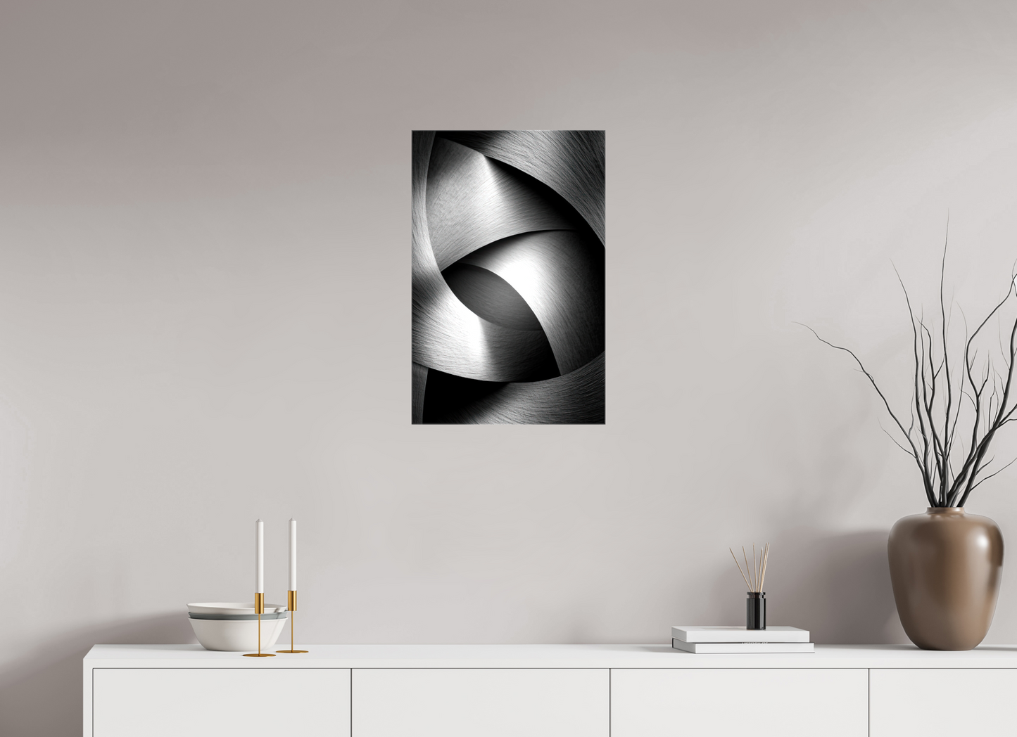 16 x 24.4″, Glossy Canvas Abstract B&W 4