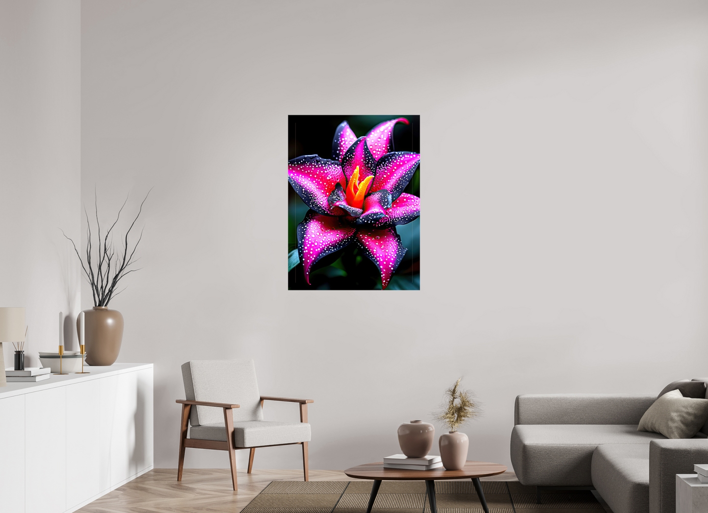 30 x 40″, Glossy Canvas Pink Poison Flower