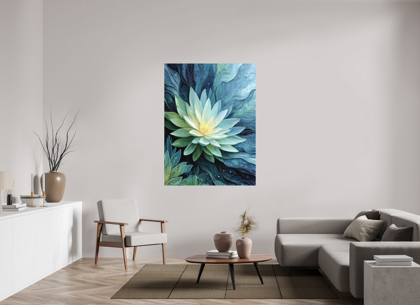 45 x 60″, Photo Print on Aluminum Backing Blue Lily