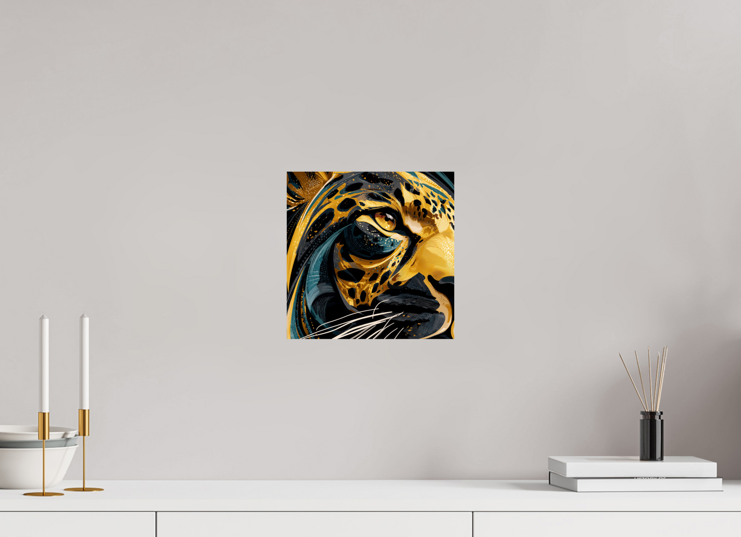 10 x 10″, Fine Art Print On Aluminum Dibond Abstract Panther