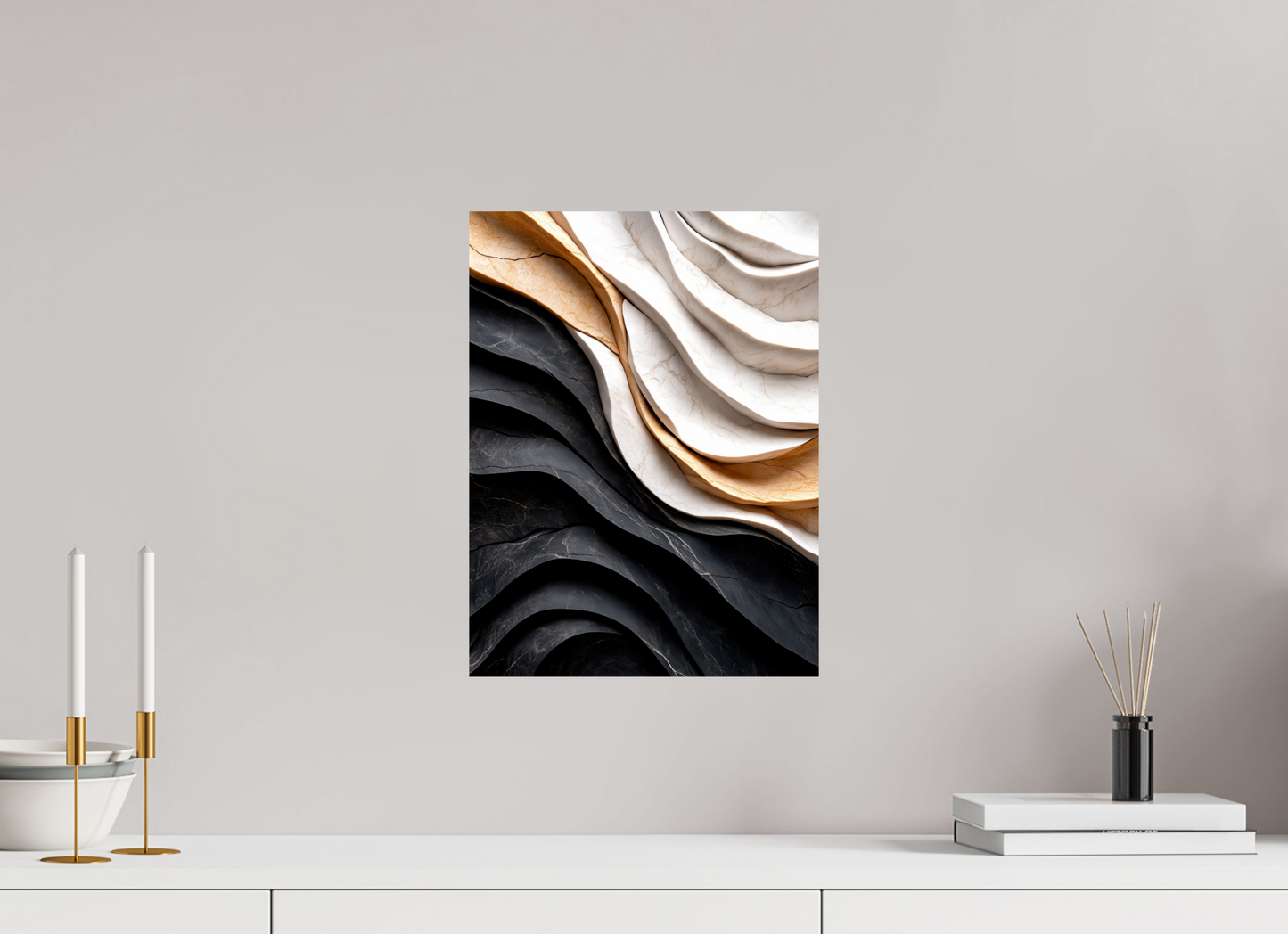 12 x 16″, Fine Art Print On Aluminum Dibond Marble Wave