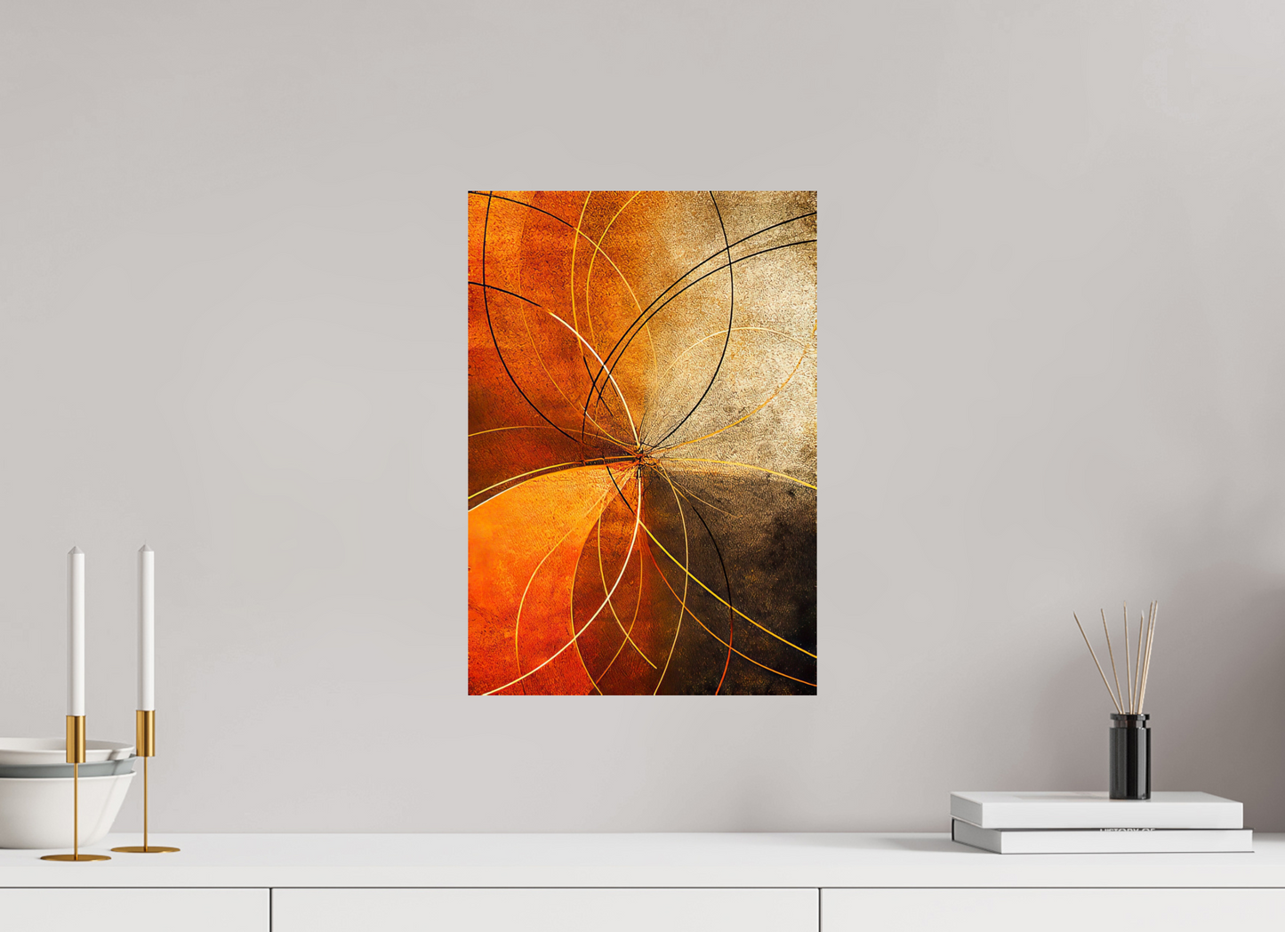 12 x 17.4″, Fine Art Print On Aluminum Dibond Abstract Rust Circles