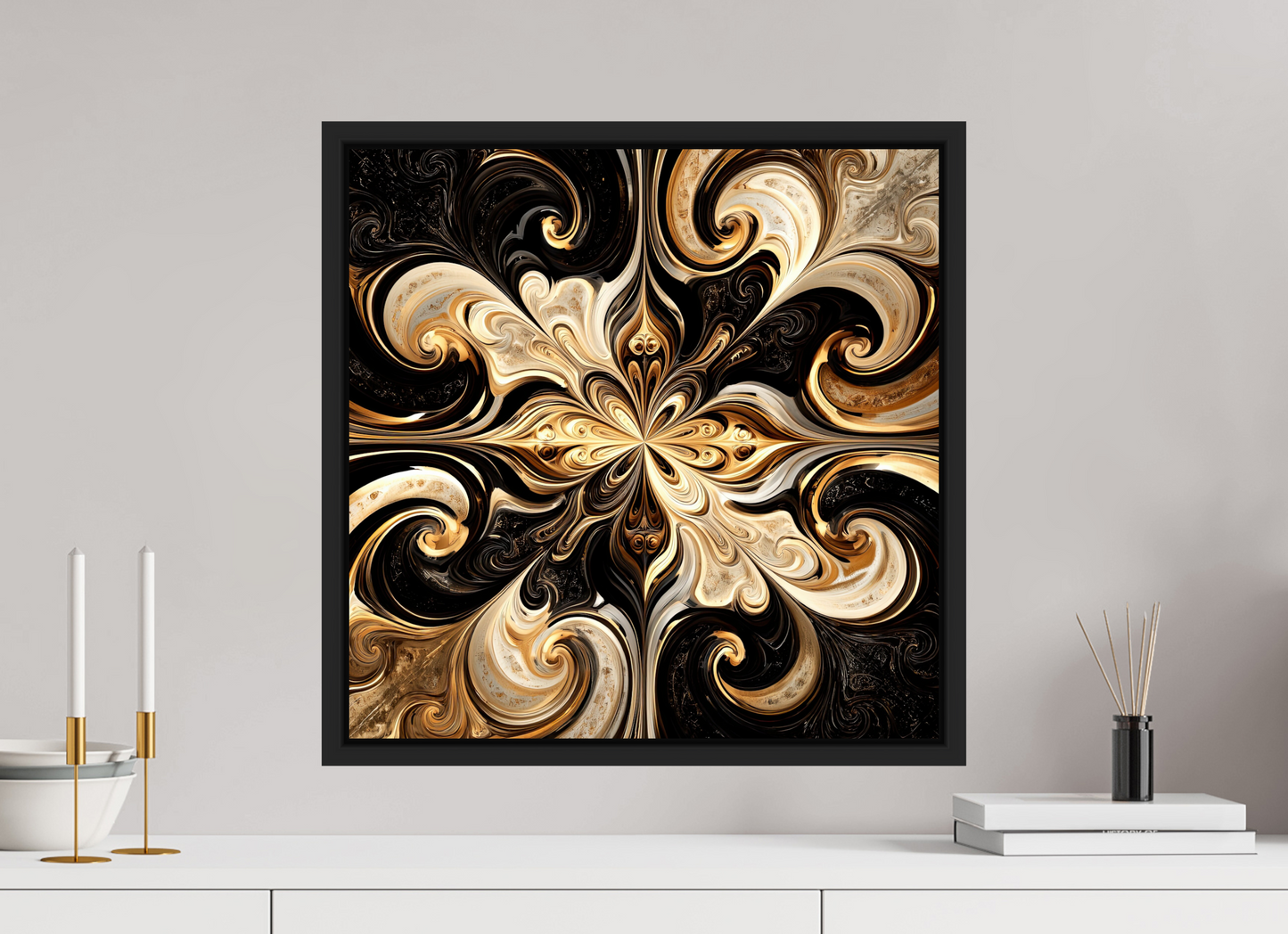 20 x 20″, Fine Art Print on Aluminum Dibond with Boarder Coffee & Cream