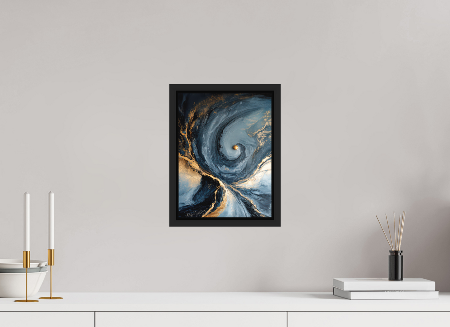 9 x 12″, Photo Print on Aluminum Backing with boarder Abstract Ocean Gold