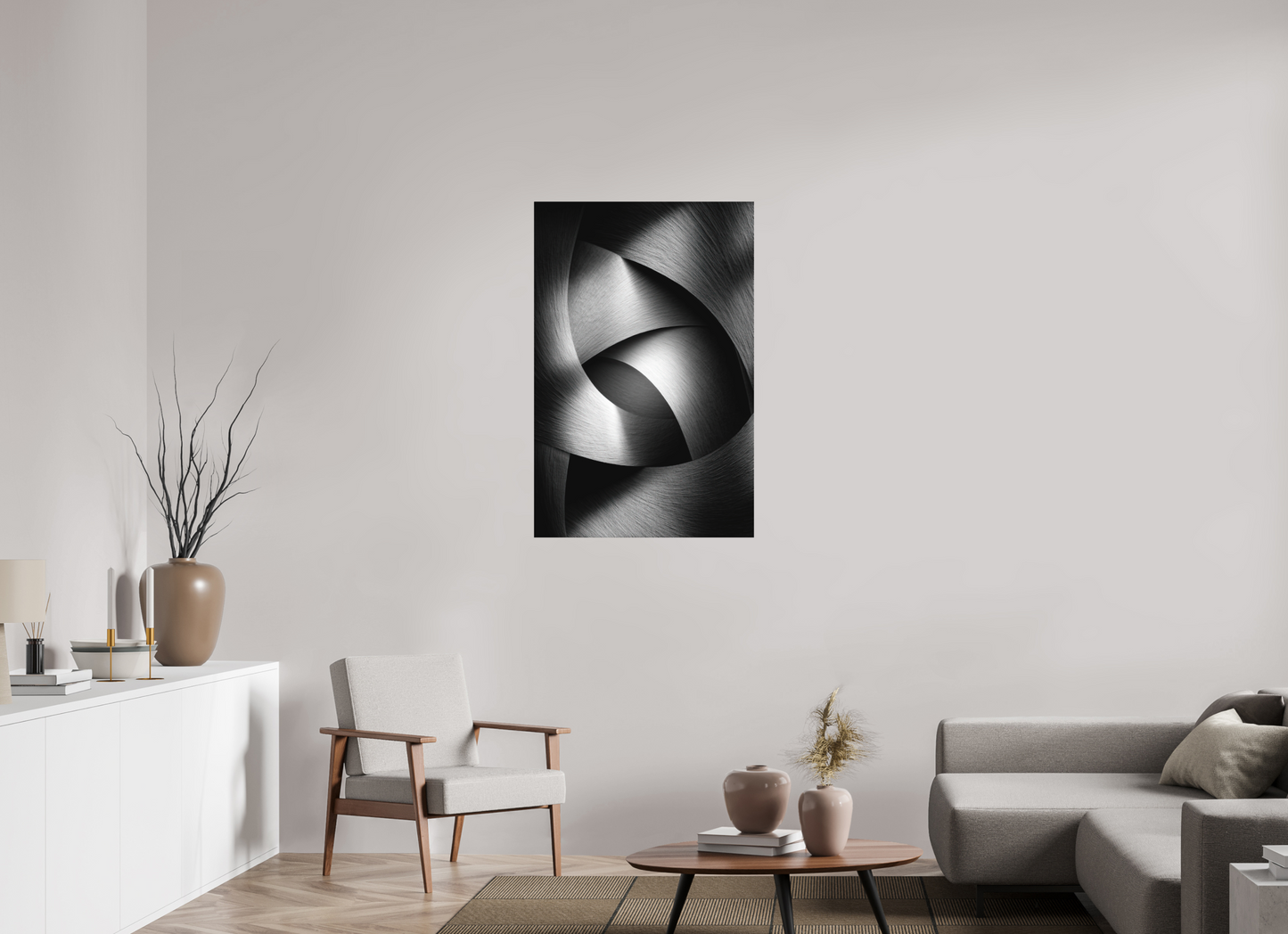 28 x 42.8″, Photo Print on Aluminum Backing Abstract B&W 4