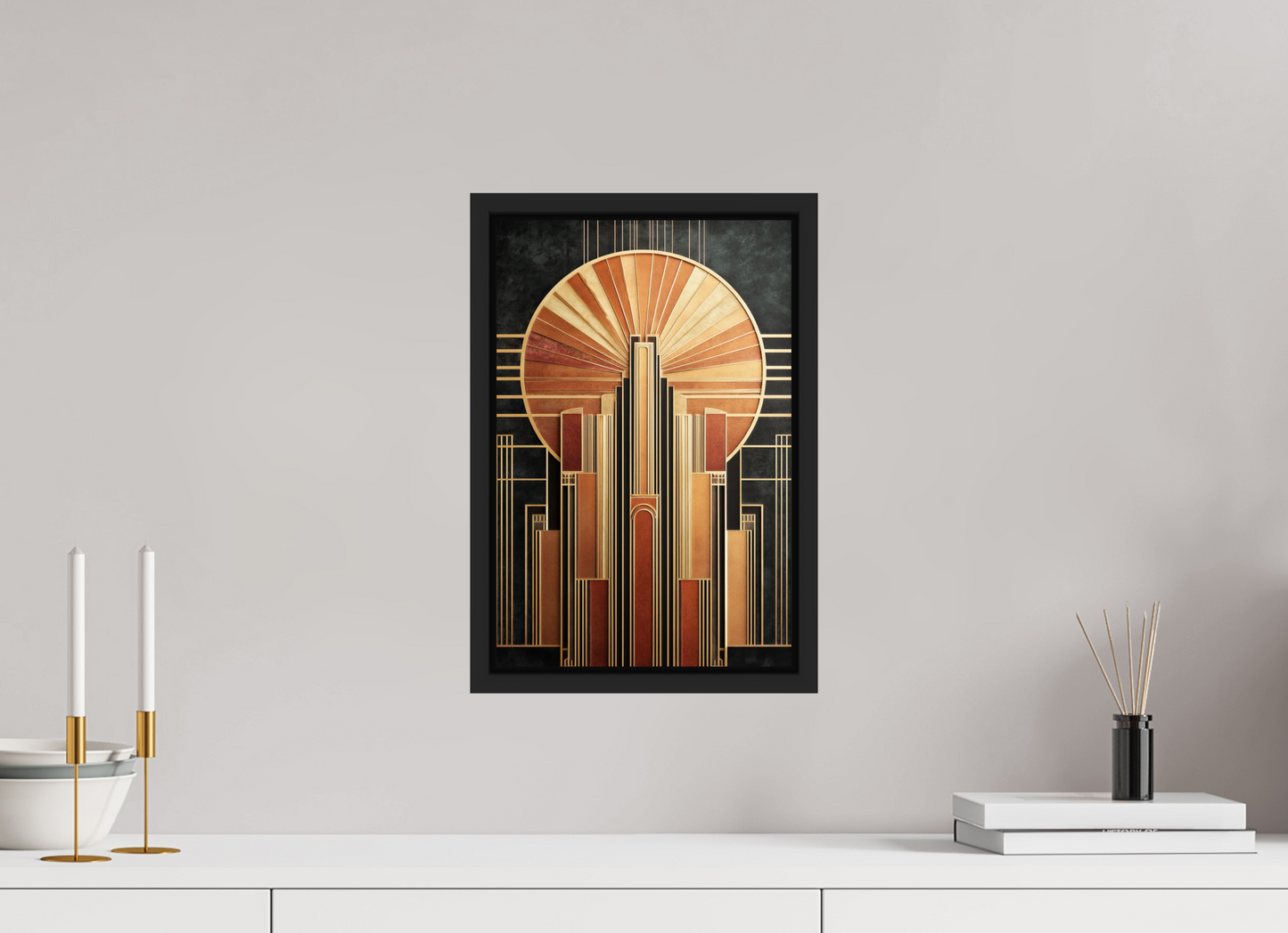 10 x 15.2″, Fine Art Print on Aluminum Dibond with Boarder Art Deco City 2