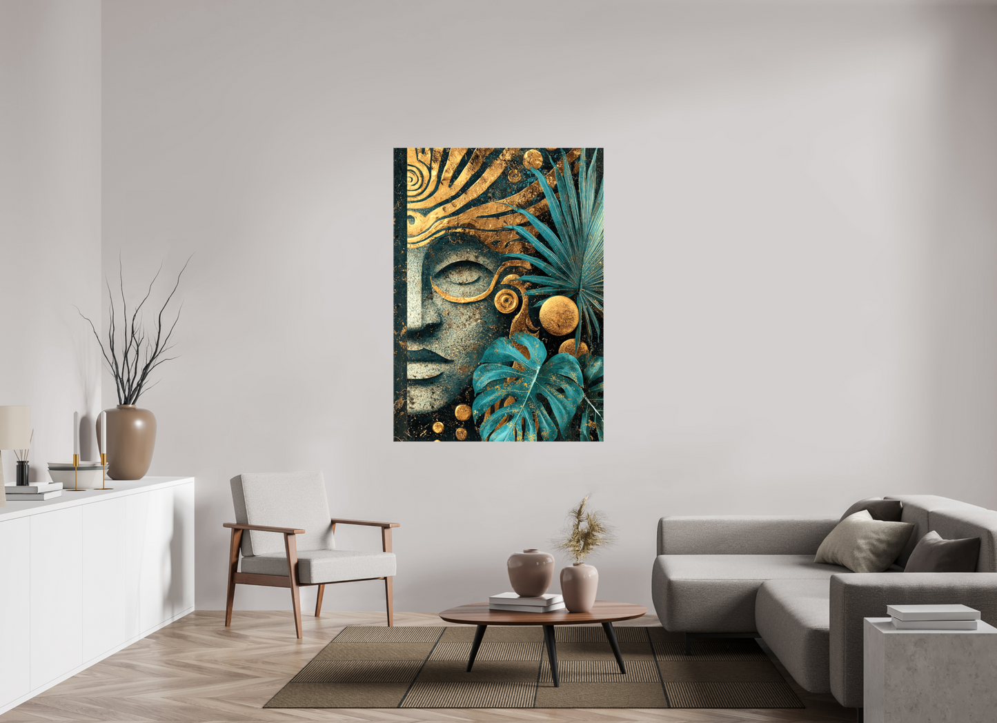 43 x 60.3″, Glossy Canvas Ancient Face 2