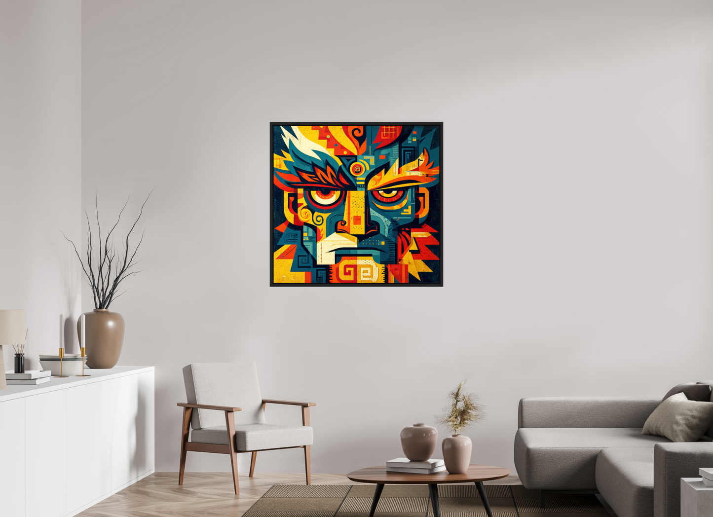 38 x 36″, Fine Art Print on Aluminum Dibond with Boarder Urban Tribal 3