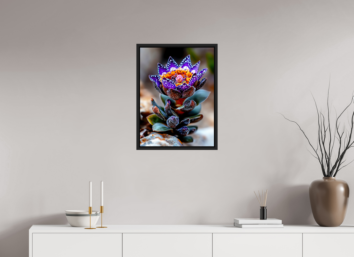 18 x 24″, Fine Art Print on Aluminum Dibond with Boarder Caterpillar Flower