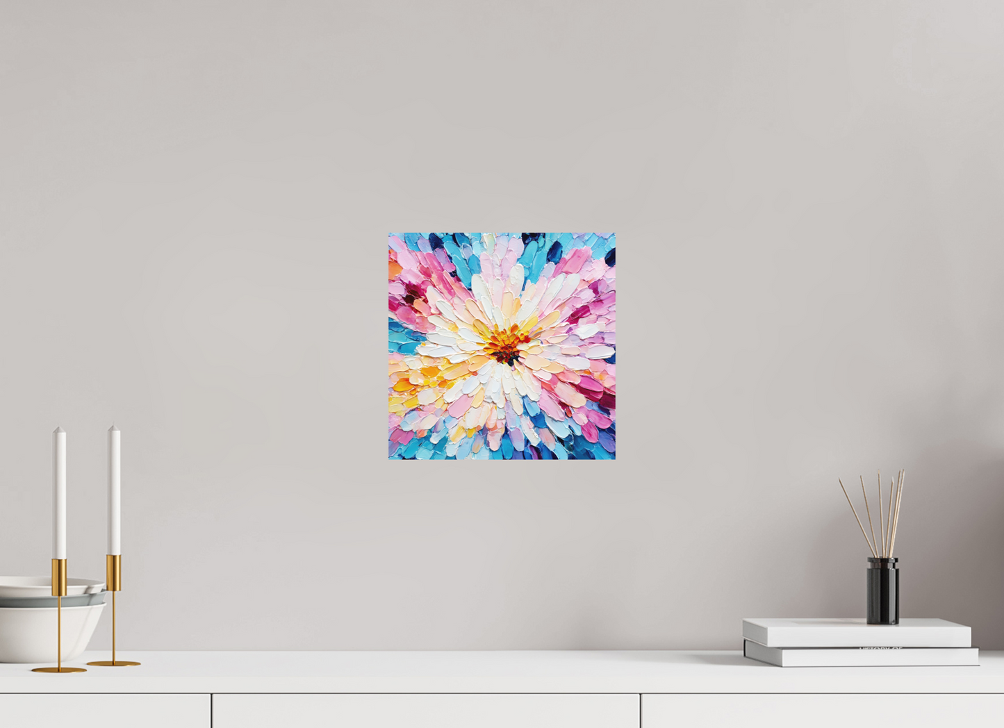 10 x 10″, Photo Print on Aluminum Backing Abstract Paint Flower
