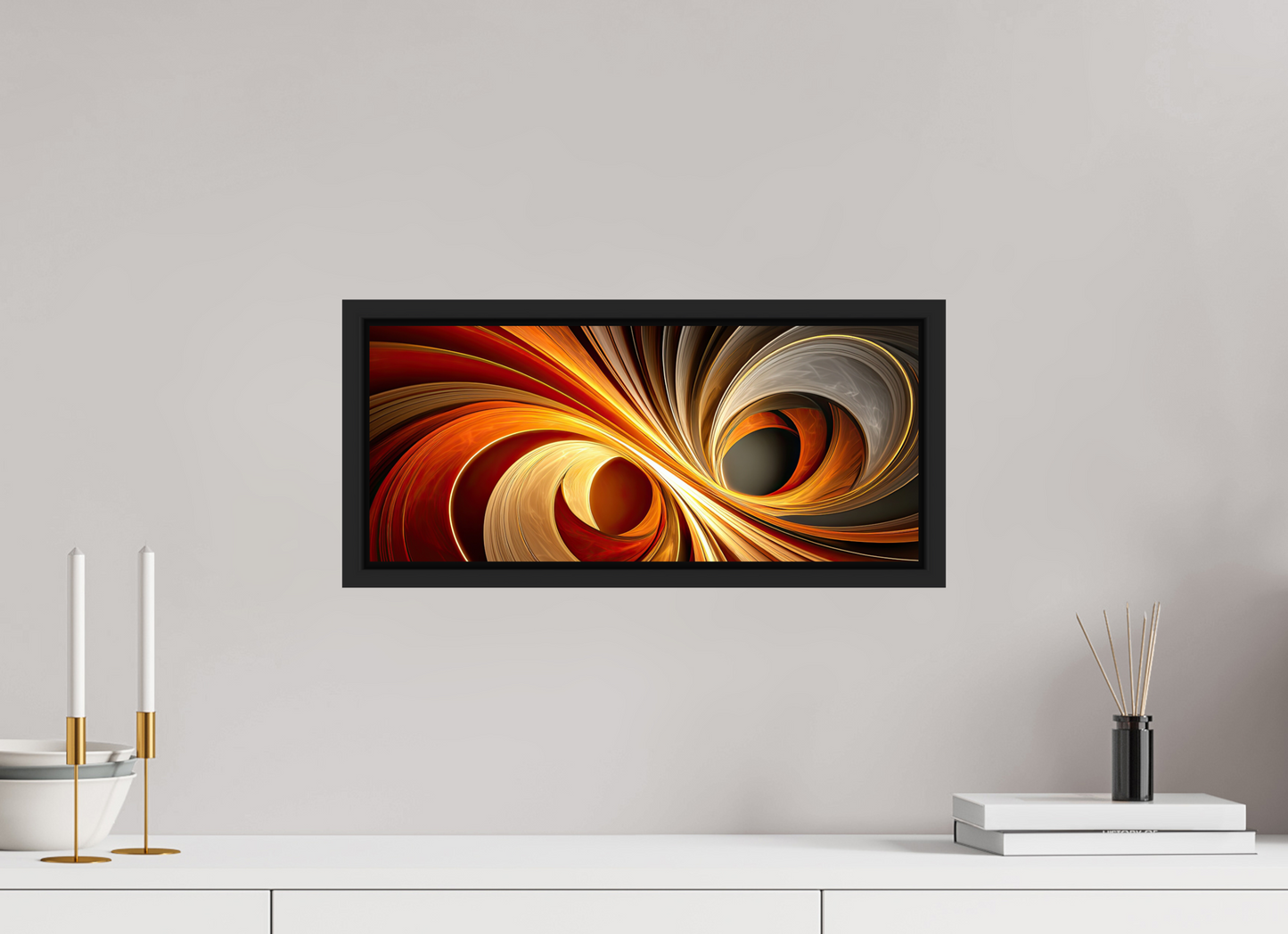 18.6 x 8″, Fine Art Print on Aluminum Dibond with Boarder Wacky Swirl