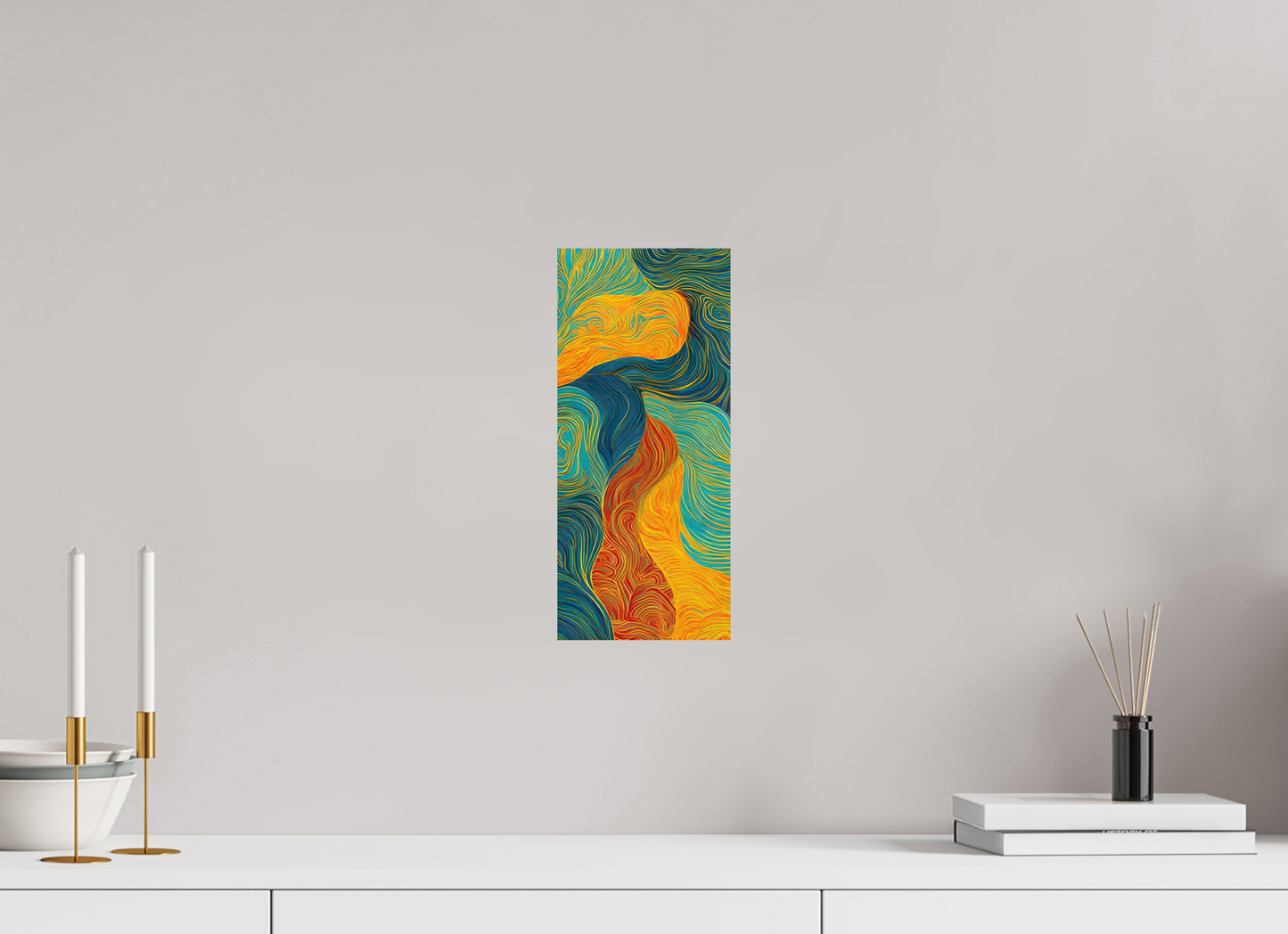 6 x 13.5″, Fine Art Print On Aluminum Dibond Abstract Colorful Clouds