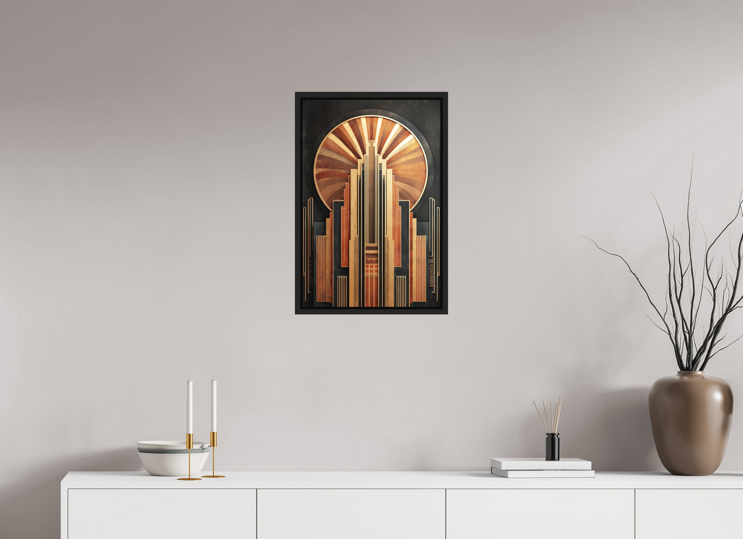 16 x 24″, Photo Print on Aluminum Backing with boarder Art Deco City 1