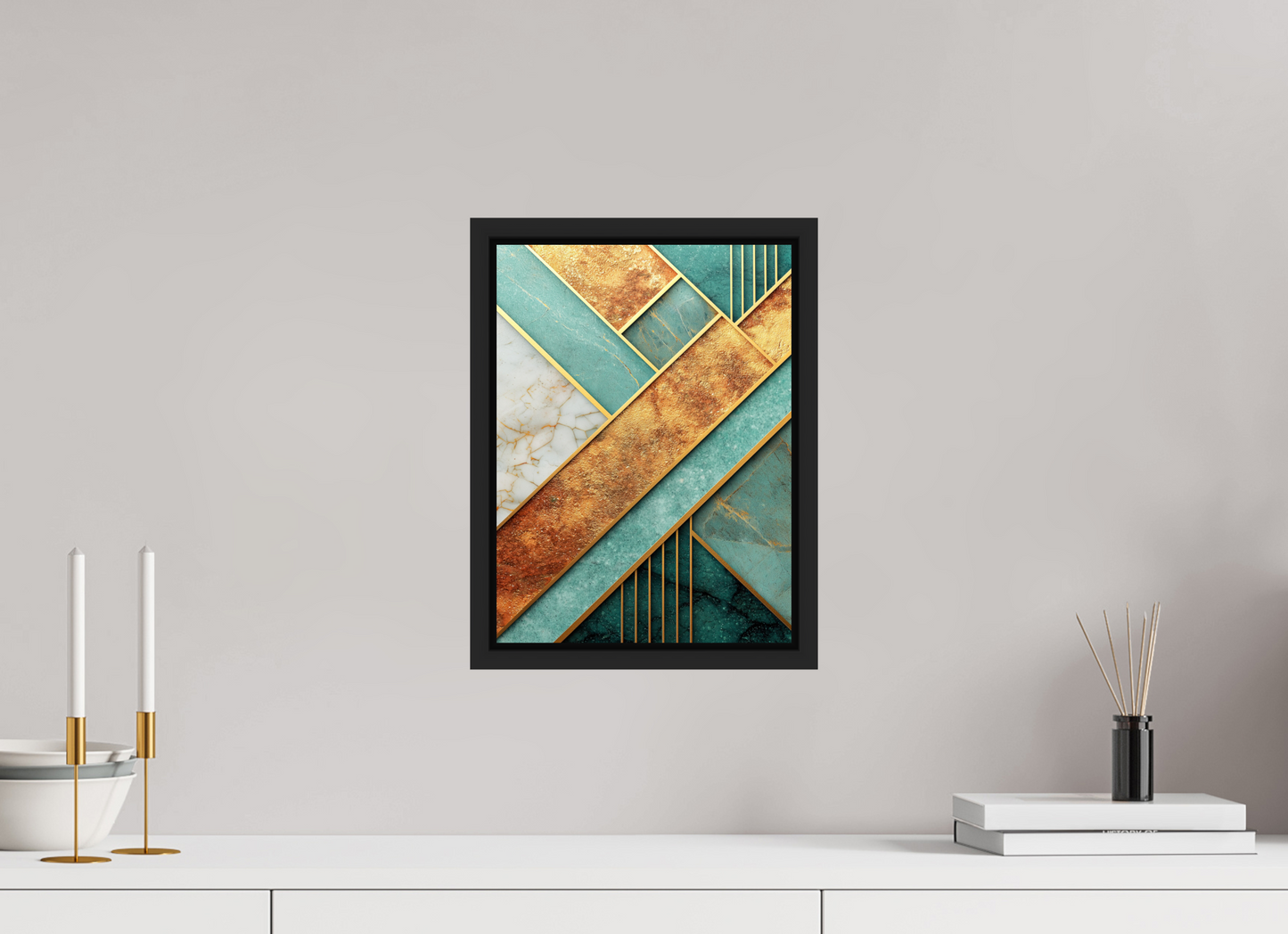 10 x 13.5″, Fine Art Print on Aluminum Dibond with Boarder Art Deco Atlantis