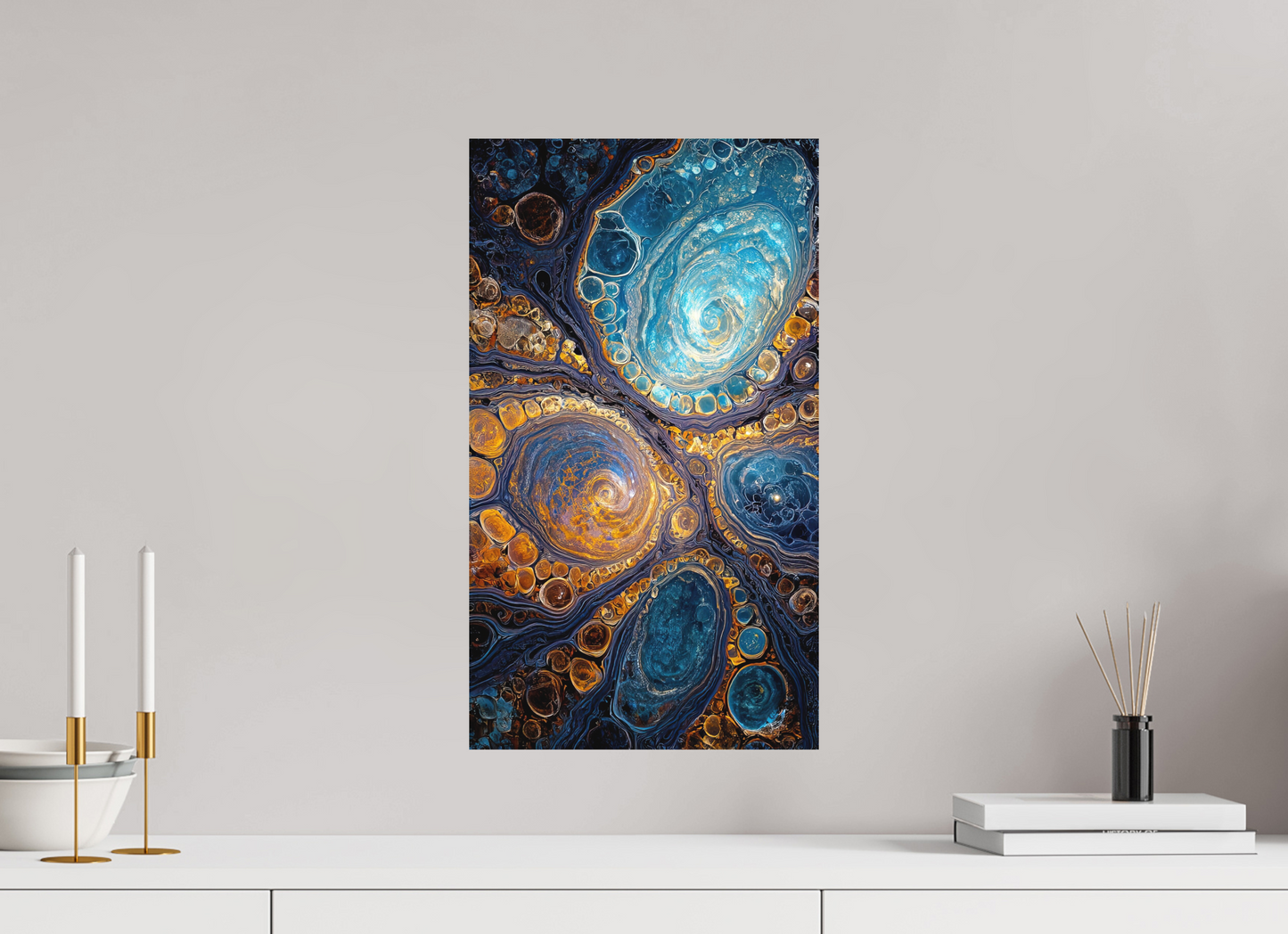 12 x 21″, Photo Print on Aluminum Backing Abstract Geode