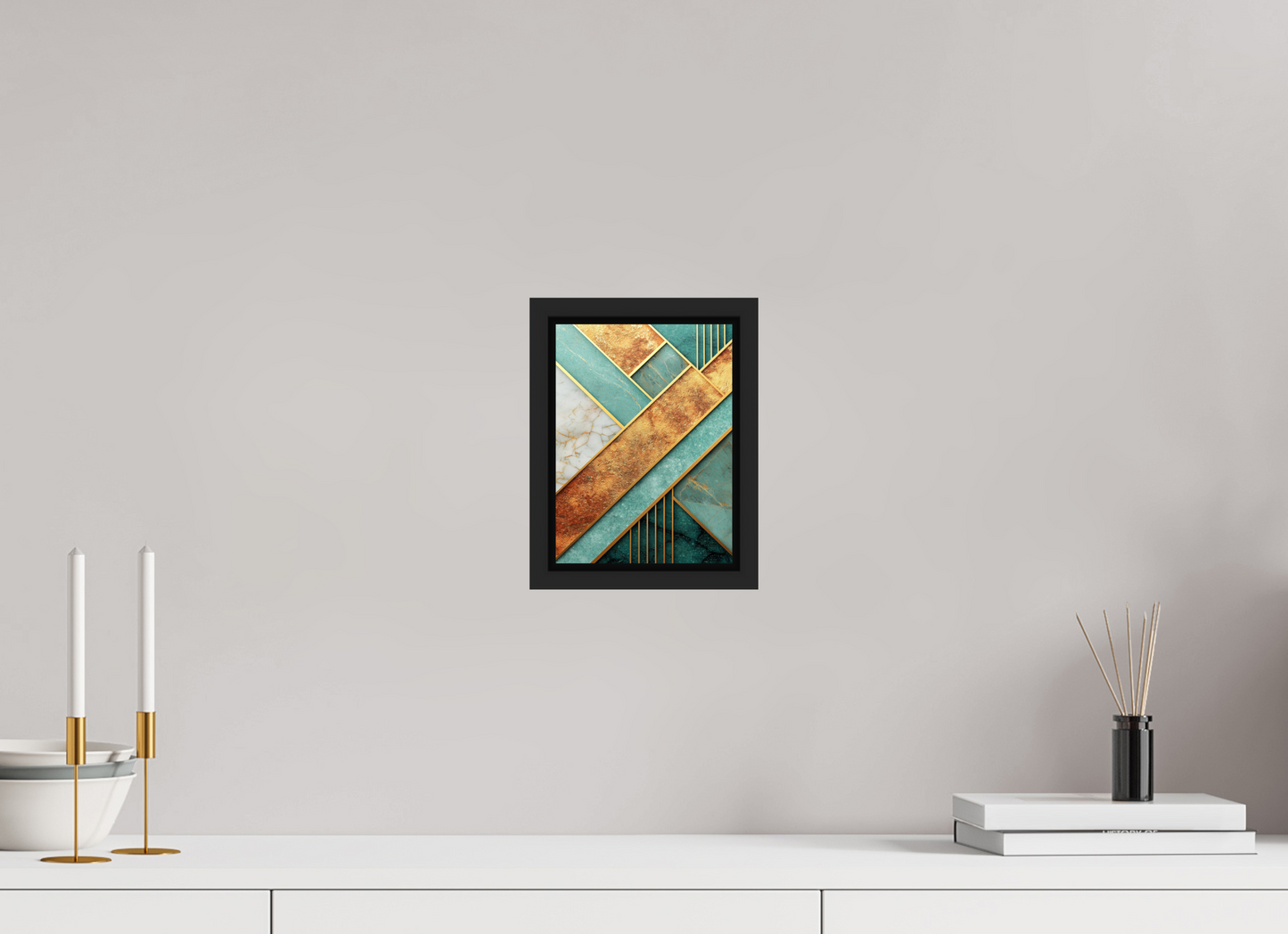 6 x 8.1″, Fine Art Print on Aluminum Dibond with Boarder Art Deco Atlantis