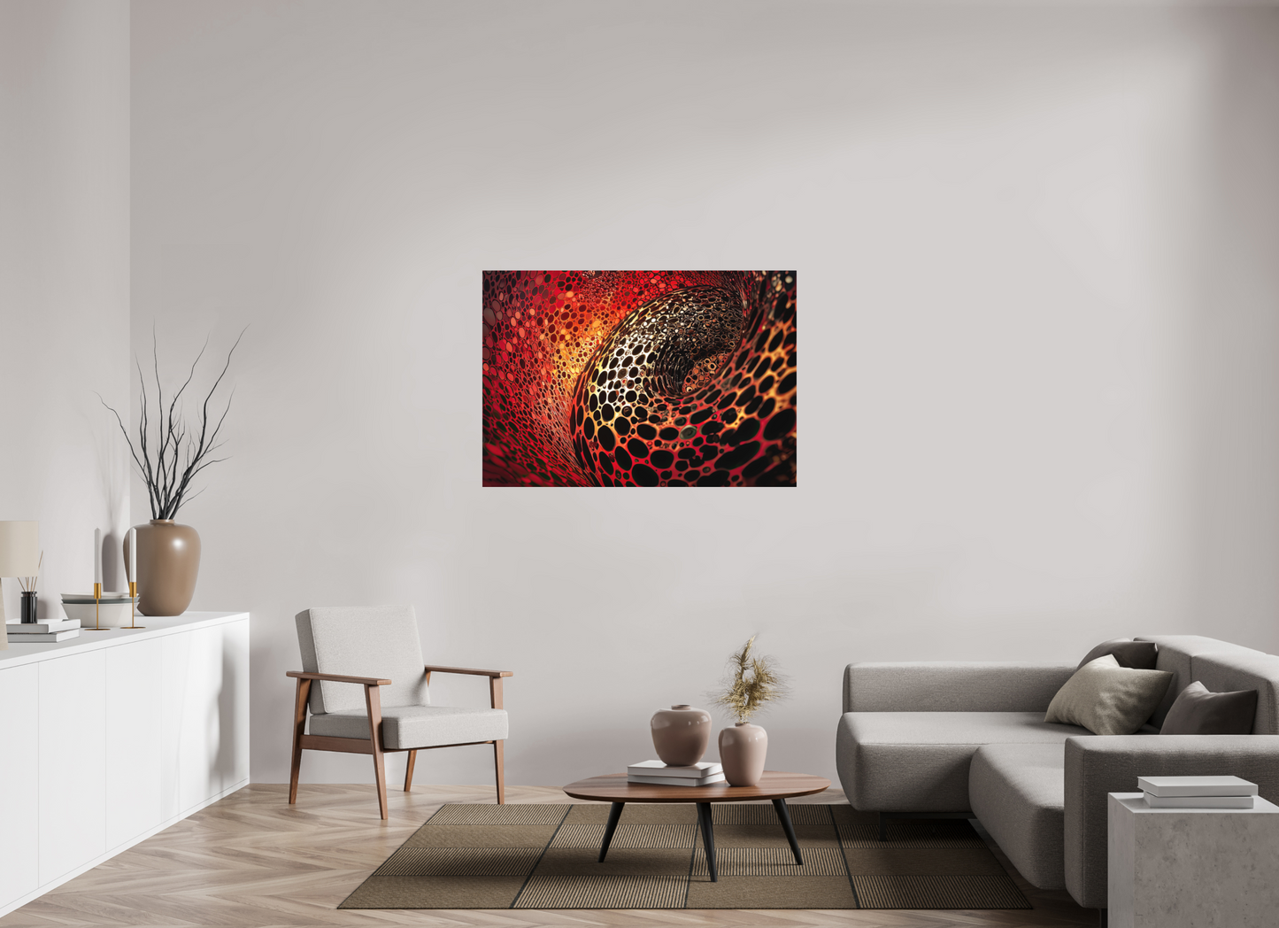 50.8 x 35″, Photo Print on Aluminum Backing Red Leopard