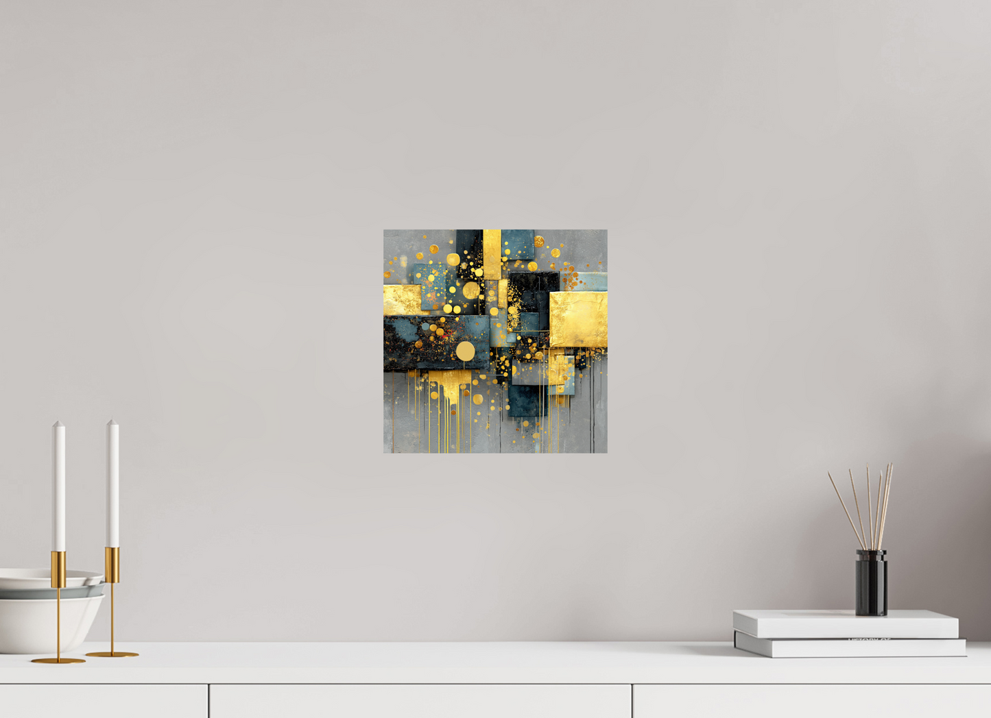 10 x 10″, Fine Art Print On Aluminum Dibond Abstract Gold
