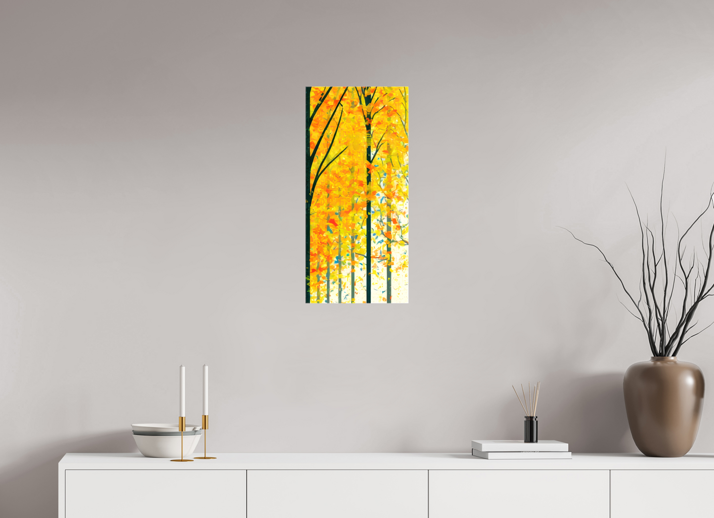 12 x 25.6″, Glossy Canvas Autumn Trees