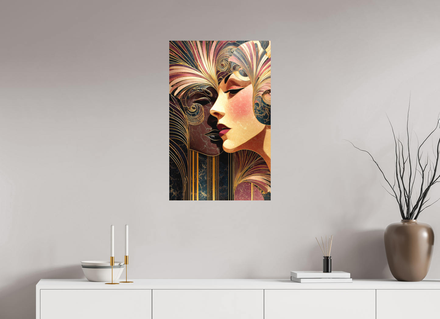 20 x 31.5″, Photo Print on Aluminum Backing Art Deco Women