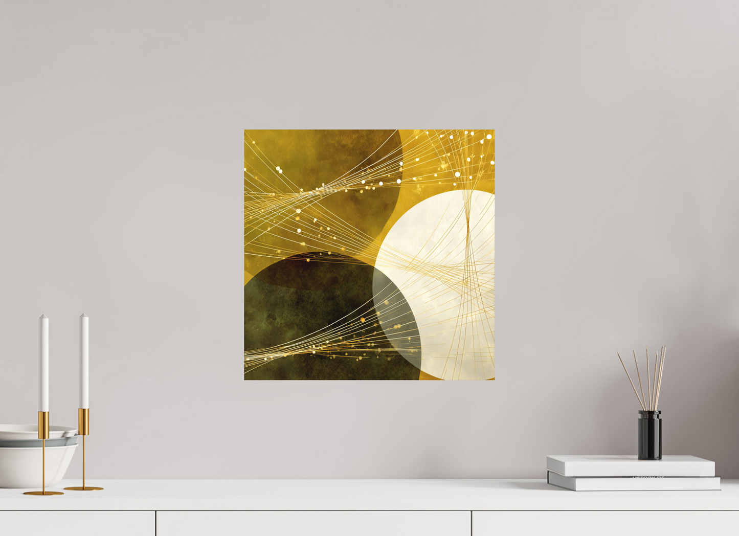 15 x 15″, Photo Print on Aluminum Backing Lime Circles
