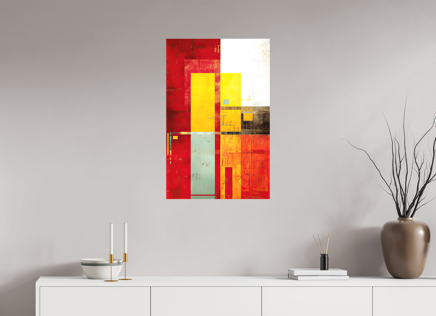 20 x 31.1″, Textile on Canvas Modern Rectangle