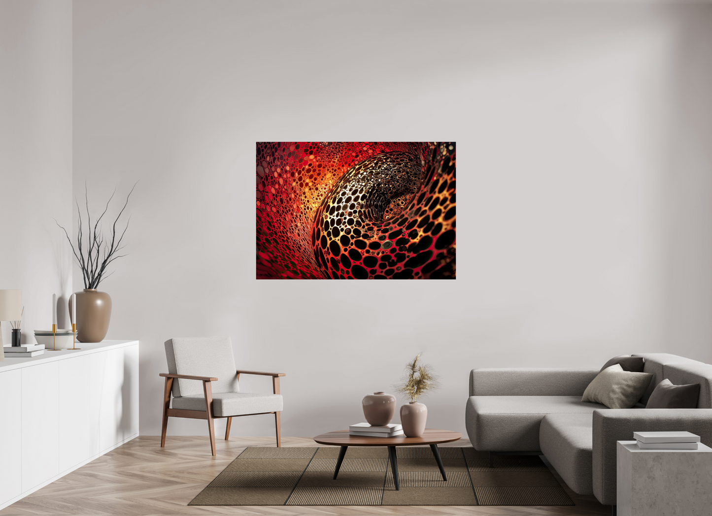 58 x 40″, Fine Art Print On Aluminum Dibond Red Leopard