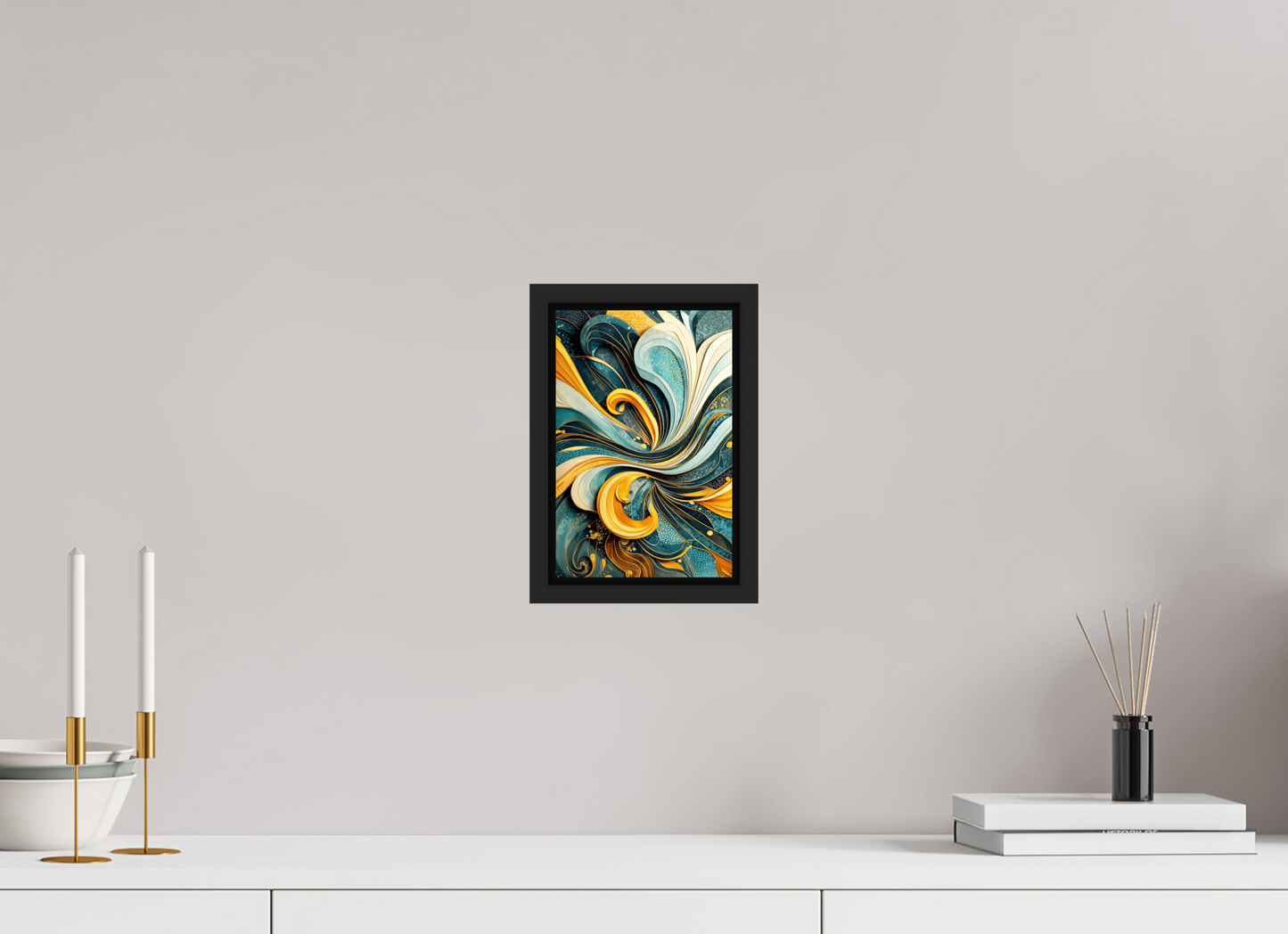 6 x 9.1″, Fine Art Print on Aluminum Dibond with Boarder Abstract Swirl