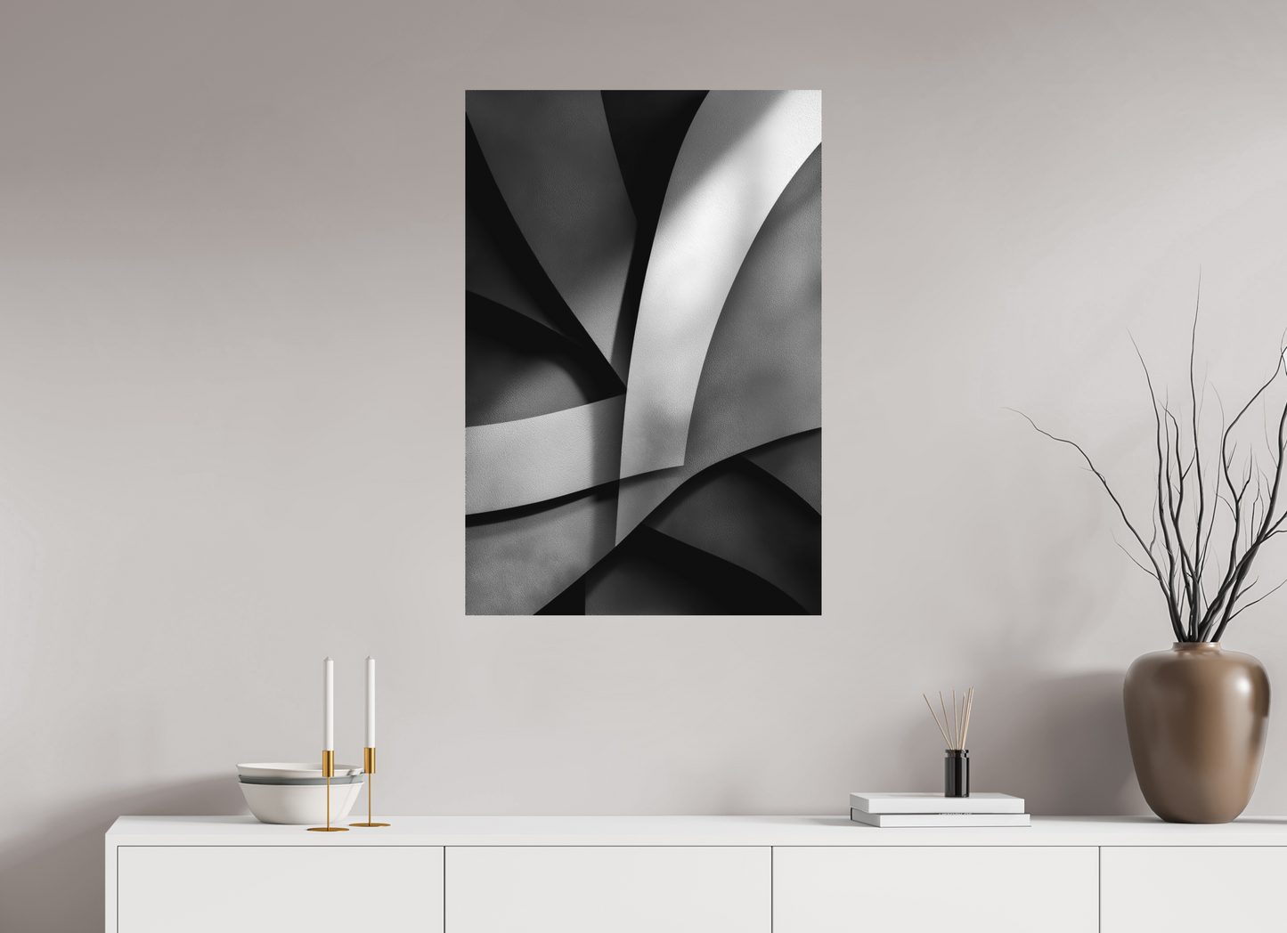 24 x 35.4″, Photo Print on Aluminum Backing Abstract B&W 3