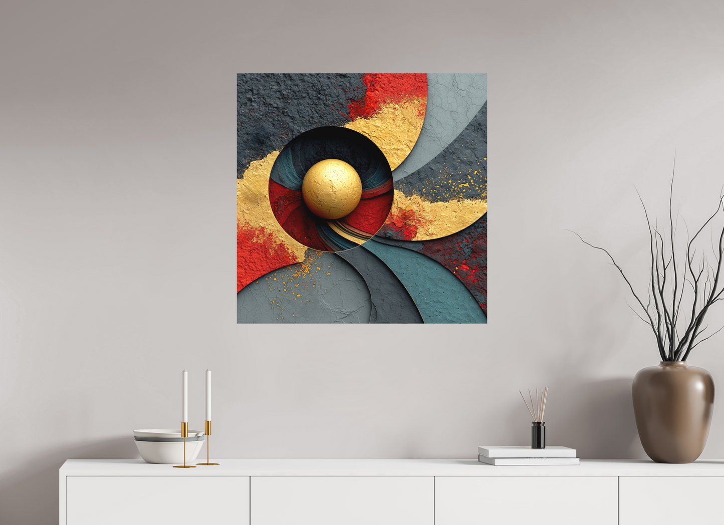 30 x 30″, Photo Print on Aluminum Backing Gold Ball