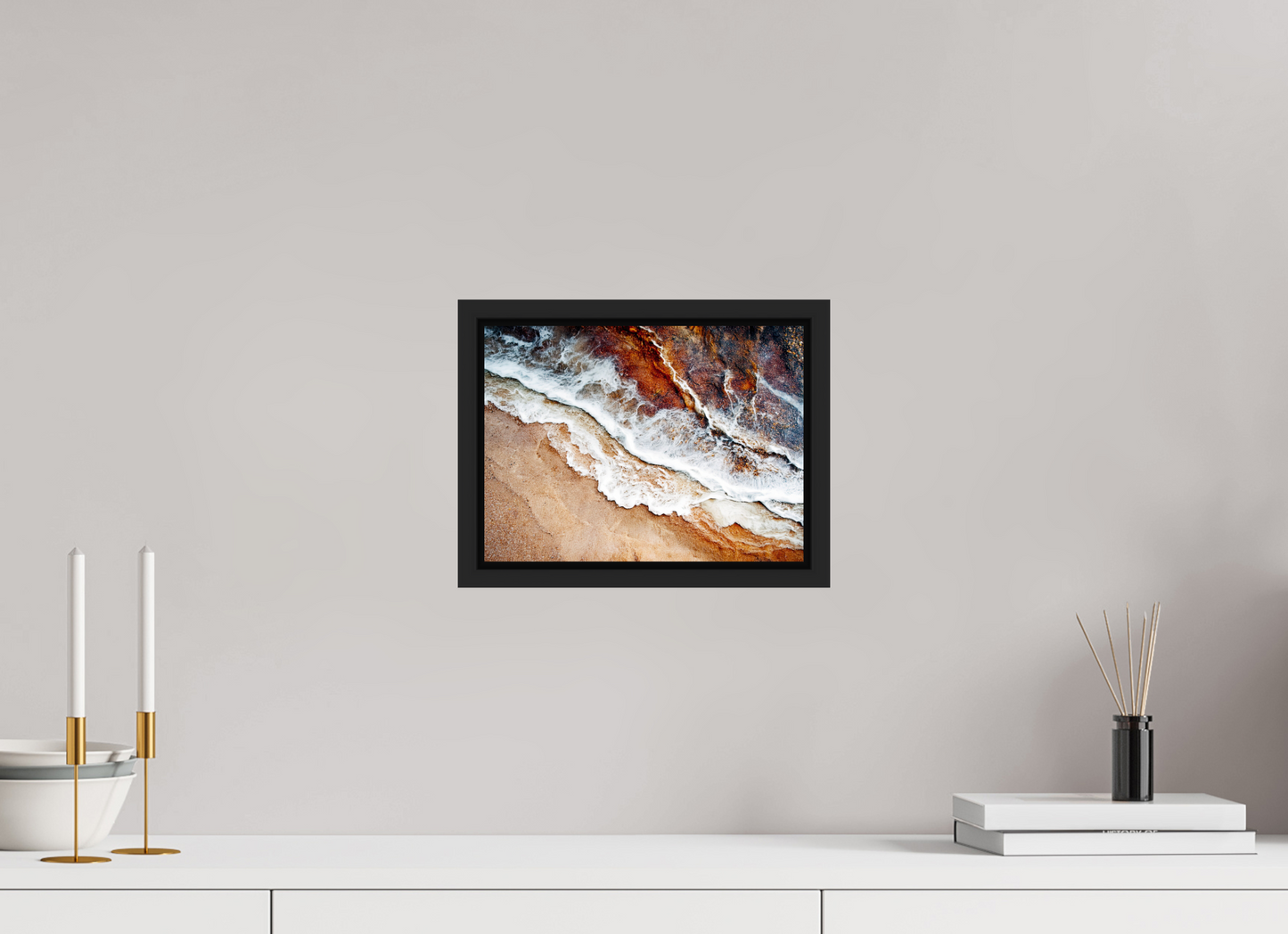 10.8 x 8″, Fine Art Print on Aluminum Dibond with Boarder Desert Water