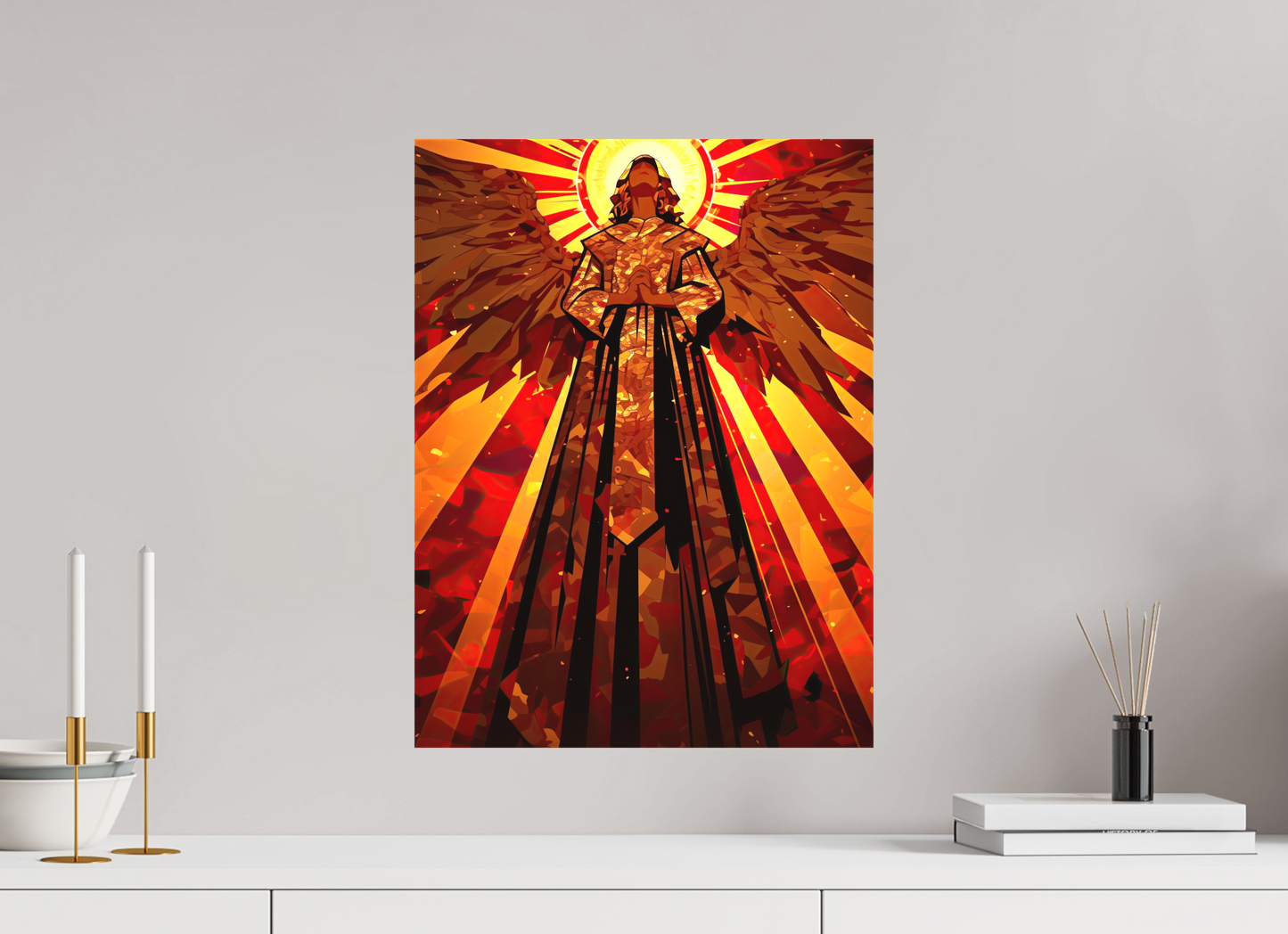 15 x 20″, Textile on Canvas Angel