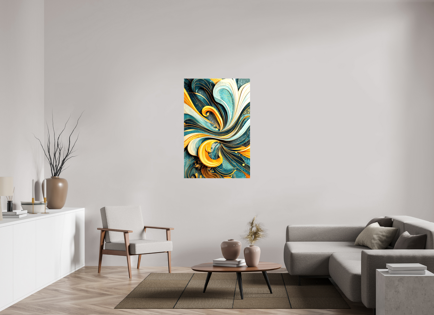 31 x 46.9″, Glossy Canvas Abstract Swirl