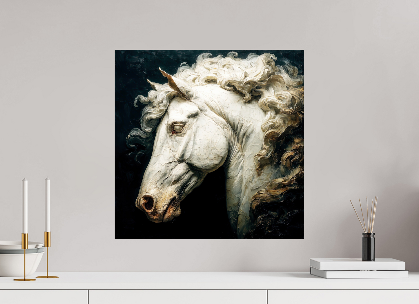 20 x 20″, Fine Art Print On Aluminum Dibond Pale Horse