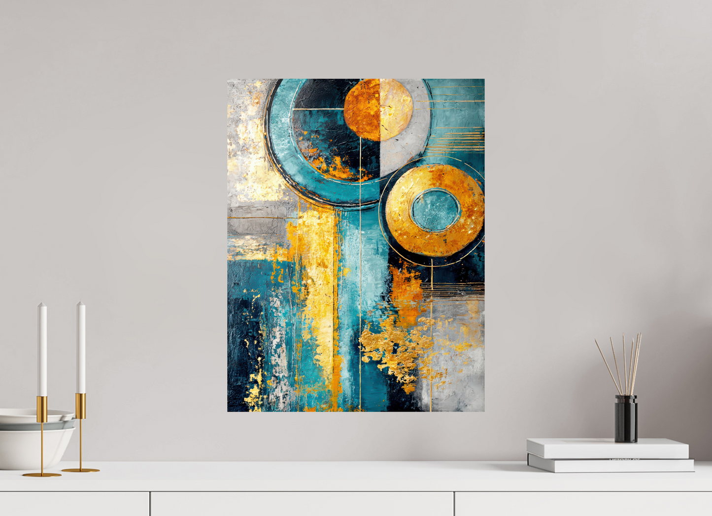 16 x 20.7″, Fine Art Print On Aluminum Dibond Abstract Gold Paint 3