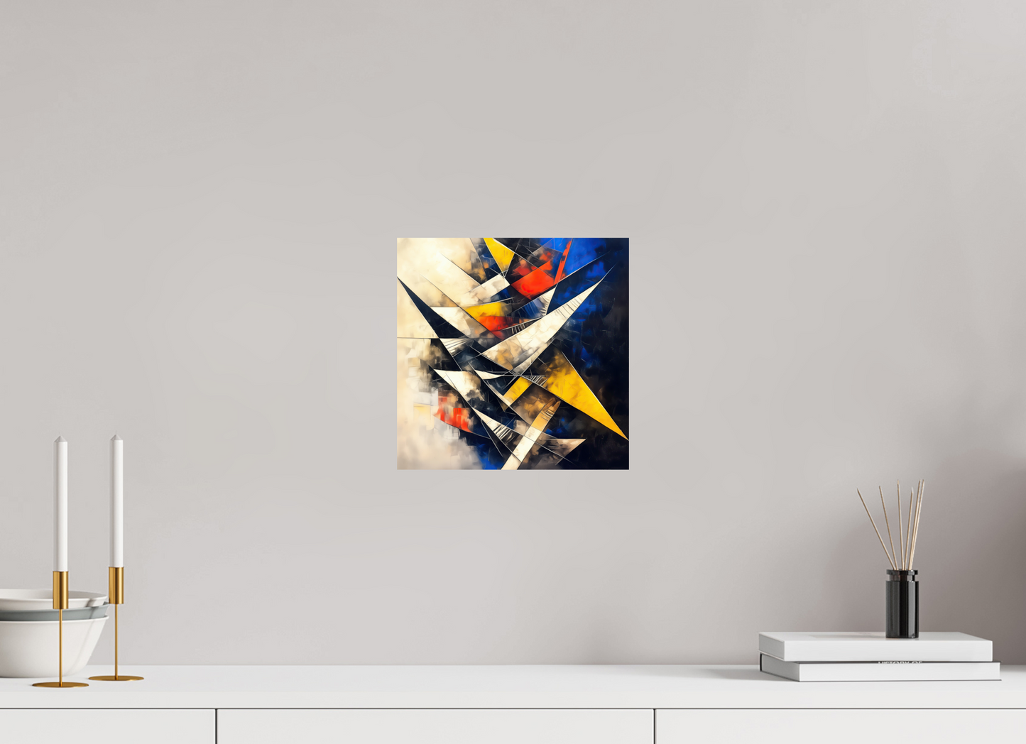 10 x 10″, Fine Art Print On Aluminum Dibond Abstract Triangles