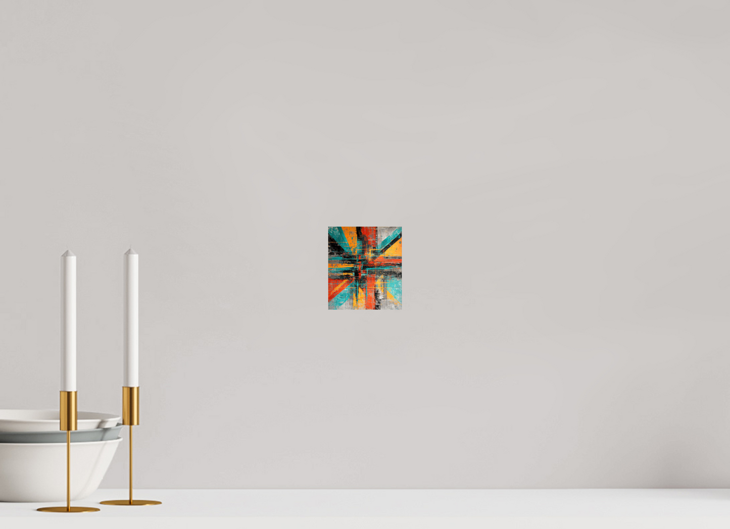 4 x 4.5″, Fine Art Print On Aluminum Dibond Abstract Paint Lines