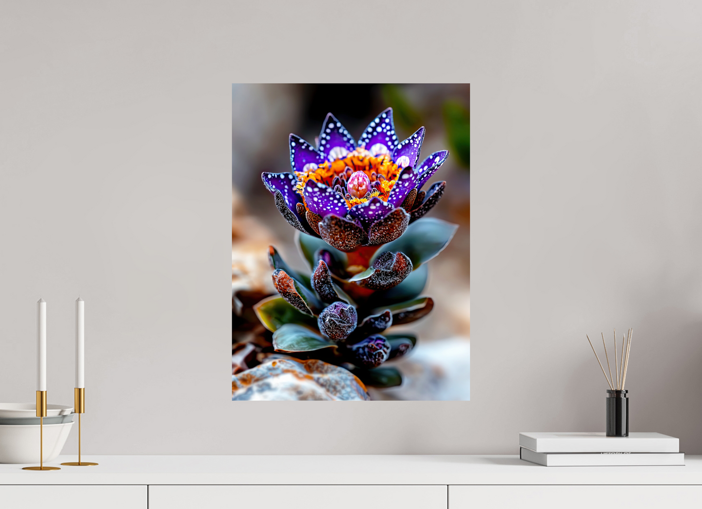15 x 20″, Fine Art Print On Aluminum Dibond Caterpillar Flower