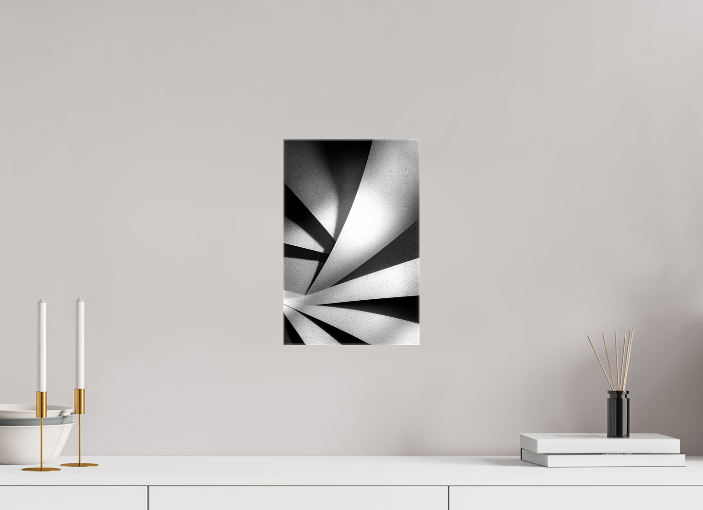 8 x 12.2″, Glossy Canvas Abstract B&W 2