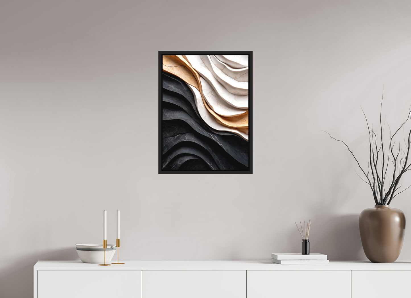18 x 24″, Photo Print on Aluminum Backing with boarder Marble Wave