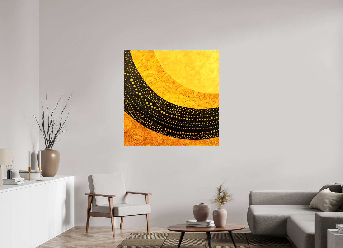 45 x 45″, Glossy Canvas Art Deco Sun